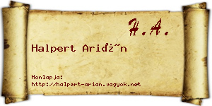 Halpert Arián névjegykártya